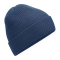 Steel Blue - Front - Beechfield Unisex Adult Ribbed Polylana Beanie