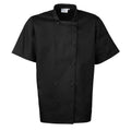 Black - Front - Premier Mens Short-Sleeved Chef Jacket