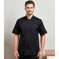 Black - Side - Premier Mens Short-Sleeved Chef Jacket