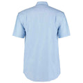 Italian Blue - Side - Kustom Kit Mens Workwear Oxford Classic Short-Sleeved Shirt