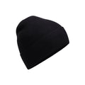 Black - Front - Beechfield Unisex Adult Organic Cotton Fine Knit Beanie