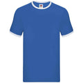 Royal Blue-White - Front - Fruit of the Loom Mens Ringer Contrast T-Shirt