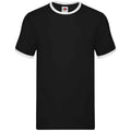 Black-White - Front - Fruit of the Loom Mens Ringer Contrast T-Shirt