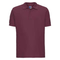 Burgundy - Front - Russell Mens Ultimate Cotton Pique Polo Shirt