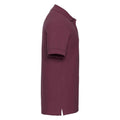 Burgundy - Side - Russell Mens Ultimate Cotton Pique Polo Shirt