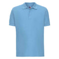 Sky Blue - Front - Russell Mens Ultimate Cotton Pique Polo Shirt