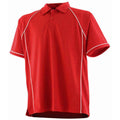 Red-White - Front - Finden & Hales Childrens-Kids Performance Contrast Piping Polo Shirt