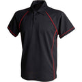 Black-Red - Front - Finden & Hales Childrens-Kids Performance Contrast Piping Polo Shirt