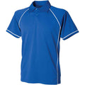 Royal Blue-White - Front - Finden & Hales Childrens-Kids Performance Contrast Piping Polo Shirt