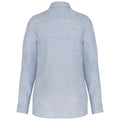 Linen Blue - Back - Native Spirit Womens-Ladies Linen Long-Sleeved Shirt