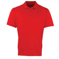 Red - Front - Premier Mens Coolchecker Pique Polo Shirt