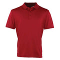 Burgundy - Front - Premier Mens Coolchecker Pique Polo Shirt