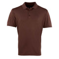 Brown - Front - Premier Mens Coolchecker Pique Polo Shirt