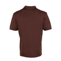 Brown - Back - Premier Mens Coolchecker Pique Polo Shirt