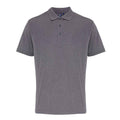 Grey Melange - Front - Premier Mens Coolchecker Pique Polo Shirt