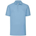 Sky Blue - Front - Fruit of the Loom Mens Pique Polo Shirt