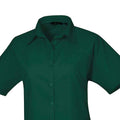 Bottle Green - Back - Premier Womens-Ladies Poplin Short-Sleeved Blouse