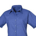 Royal Blue - Back - Premier Womens-Ladies Poplin Short-Sleeved Blouse