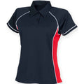 Navy-Red-White - Front - Finden & Hales Womens-Ladies Piped Performance Polo Shirt