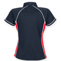 Navy-Red-White - Back - Finden & Hales Womens-Ladies Piped Performance Polo Shirt