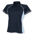 Navy-Sky Blue-White - Front - Finden & Hales Womens-Ladies Piped Performance Polo Shirt