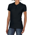 Black - Front - Gildan Womens-Ladies Double Piqué Polo Shirt