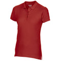 Red - Side - Gildan Womens-Ladies Double Piqué Polo Shirt