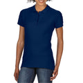 Navy - Front - Gildan Womens-Ladies Double Piqué Polo Shirt