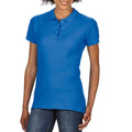 Royal Blue - Front - Gildan Womens-Ladies Double Piqué Polo Shirt