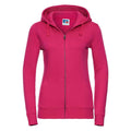 Fuchsia - Front - Russell Womens-Ladies Authentic Full Zip Hoodie