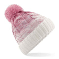 Dusty Pink-Off White - Front - Beechfield Unisex Adult Ombre Pom Pom Beanie