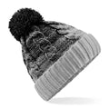 Black-Light Grey - Front - Beechfield Unisex Adult Ombre Pom Pom Beanie