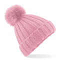 Dusty Pink - Front - Beechfield Unisex Adult Verbier Pom Pom Beanie