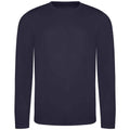 French Navy - Front - AWDis Cool Mens Moisture Wicking Long-Sleeved T-Shirt