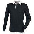 Black - Front - Front Row Mens Premium Rugby Shirt