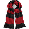 Black-Classic Red - Front - Beechfield Unisex Adult Stadium Scarf