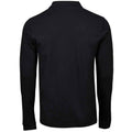 Black - Back - Tee Jays Mens Luxury Stretch Long-Sleeved Polo Shirt