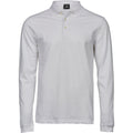 White - Front - Tee Jays Mens Luxury Stretch Long-Sleeved Polo Shirt