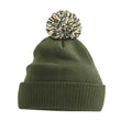 Olive Green-Oatmeal - Front - Beechfield Unisex Adult Snowstar Beanie