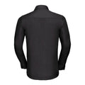 Black - Back - Russell Collection Mens Poplin Tailored Long-Sleeved Shirt