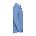 Corporate Blue - Side - Russell Collection Mens Poplin Tailored Long-Sleeved Shirt