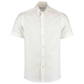 White - Front - Kustom Kit Mens Premium Oxford Tailored Short-Sleeved Shirt