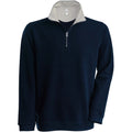 Navy-Heather - Front - Kariban Mens Trucker Zip Neck Sweatshirt