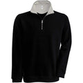 Black-Heather - Front - Kariban Mens Trucker Zip Neck Sweatshirt