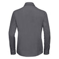 Convoy Grey - Back - Russell Collection Womens-Ladies Poplin Easy-Care Long-Sleeved Formal Shirt