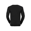 Black - Back - Russell Collection Mens Cotton Acrylic V Neck Sweatshirt