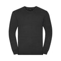 Charcoal Marl - Front - Russell Collection Mens Cotton Acrylic V Neck Sweatshirt