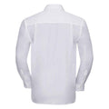 White - Back - Russell Collection Mens Poplin Easy-Care Long-Sleeved Formal Shirt