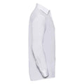 White - Side - Russell Collection Mens Poplin Easy-Care Long-Sleeved Formal Shirt