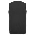 Black - Back - Russell Collection Mens Cotton Acrylic V Neck Sleeveless Sweatshirt